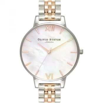 Mother Of Pearl White Bracelet Rose Gold & Silver Watch