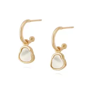 Daisy London Jewellery 18ct Gold Plated Sterling Silver Isla Mother Of Pearl Drop Earrings 18Ct Gold Plate