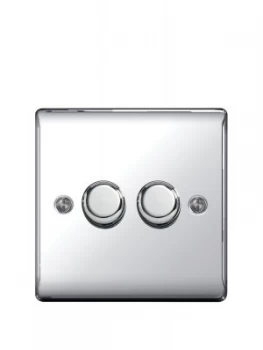 British General Electrical Raised 2G Dimmer Switch - Polished Chrome