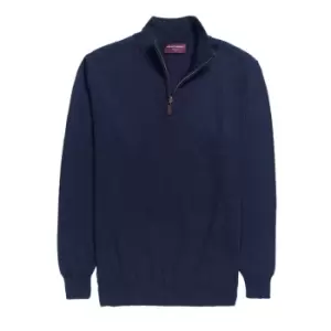 Brook Taverner Mens Dallas Zip-Neck Sweater (XL) (Navy)