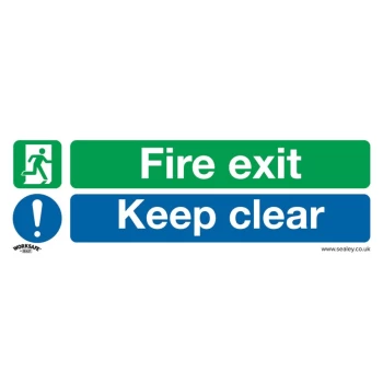 Safety Sign - Fire Exit Keep Clear - Self-Adhesive Vinyl