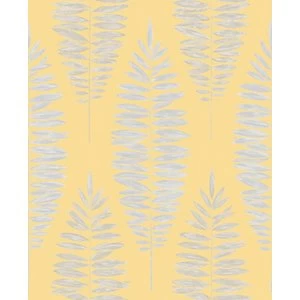 Boutique Lucia Yellow Decorative Wallpaper - 10m