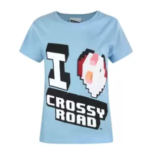 Crossy Road Childrens Girls I Love Crossy Road T-Shirt (9-10 Years) (Blue)