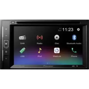 Pioneer AVH-A240DAB Double DIN monitor receiver Steering wheel RC button connector, Rearview camera connector, Bluetooth handsfree set, DAB+ tuner