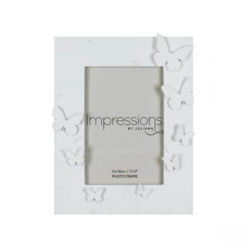 5" x 7" - Impressions White Resin Butterfly Photo Frame