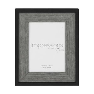5" x 7" - Impressions Plastic Black Photo Frame Deep Border