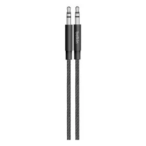 Belkin AV10164BT04-BLK 1.25M Braided Tangle Free 3.5MM Audio Cable in Black
