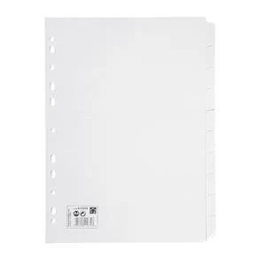 5 Star Subject Dividers Multipunched Manilla Card 10 Part A4 White