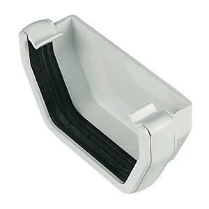 FloPlast RES1W Square Line Gutter External Stopend - White