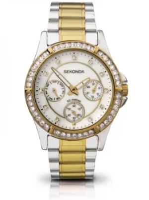 Sekonda Ladies Stone Set Day Date Mother Of Pearl Dial Two-Tone...