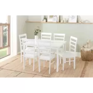 Birlea Cottesmore Rectangle Dining Set With 6 Upton Chairs White