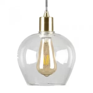 Brushed Gold Lampholder with Lewis Glass Shade