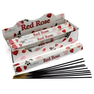 Red Rose (Pack Of 6) Stamford Hex Incense Sticks