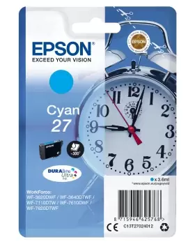 Epson C13T27024022/27 Ink cartridge cyan Blister Radio Frequency,...
