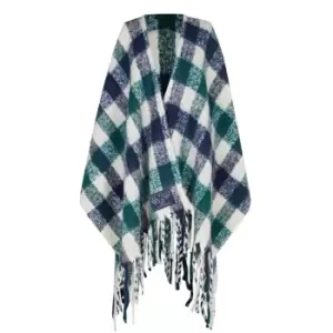 Ted Baker Oversized Check Poncho - Blue