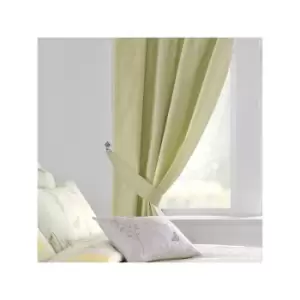 Dreams&drapes - Botanique Vintage Floral Thermal Lined Pencil Pleat Curtains, Green, 66 x 72 Inch