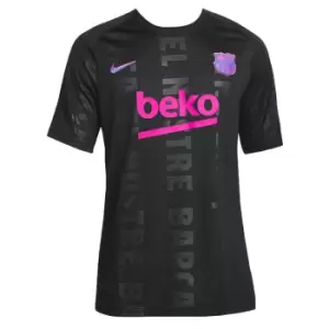 2021-2022 Barcelona CL Pre-Match Training Shirt (Black) - Kids