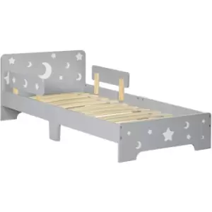 Toddler bed w/ Star and Moon Patterns, for Ages 3-6 Years - Grey - Grey - Zonekiz