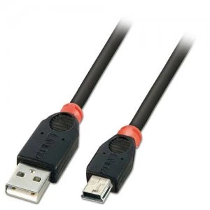 Lindy 10m USB 2.0 USB cable Mini-USB B USB A Black