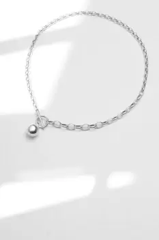 Recycled Sterling Silver 925 Polished Orb Necklace
