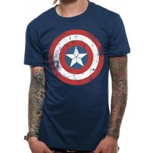 Marvel Civil War - Captain America Shield Distressed Medium T-Shirt