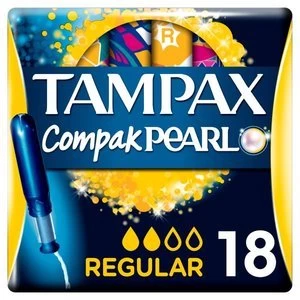 Tampax Compak Pearl Regular Applicator Tampons Single 18PK