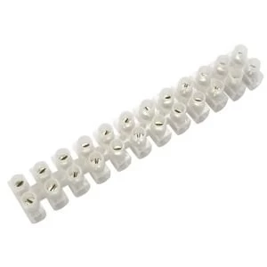 BQ White 5A 12 Way Cable Connector Strip Pack of 10