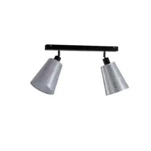 Eva Twin Ceiling Spotlight Silver, 30.5cm, 2x E27