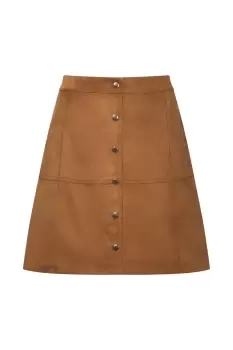 Button Up Suedette Skirt