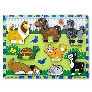 Melissa and Doug Wooden Chunky Puzzle Scene Pets