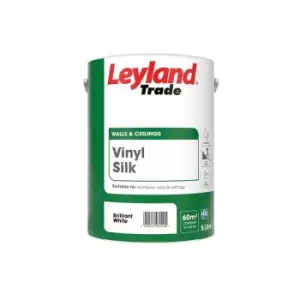 Leyland - Trade Vinyl Silk Emulsion Paint - Brilliant White - 5L - Brilliant White