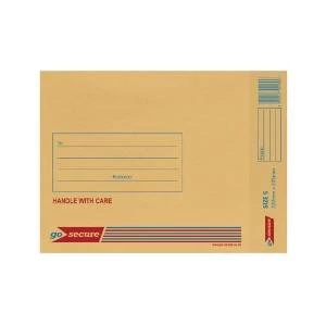 GoSecure Bubble Lined Envelope Size 5 205 x 260mm Gold Pack of 100