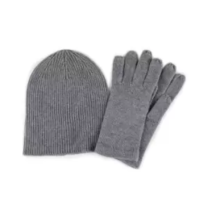 totes Ladies Grey Cashmere Hat and Glove Set Grey