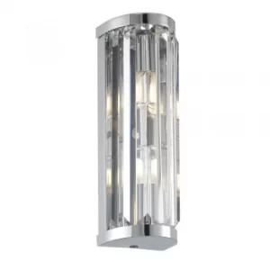 Glass Wall Lamp Chrome Plate, Clear Crystal
