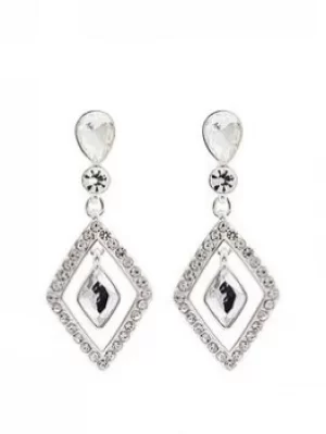 Mood Silver Plated Crystal Centre Drop Earrings