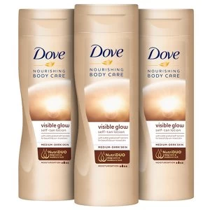 Dove 3x Nourishing Body Care Visible Glow Self Tan Lotion Medium - Dark Skin