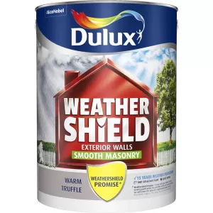 Dulux Weathershield Exterior Walls Warm Truffle Smooth Masonry Paint 5L