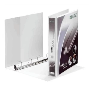 Leitz Softclick Presentation Ring Binder PVC 4 D-Ring 25mm Capacity A4 White Ref 42010001 Pack 6