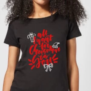 All I Want For Christmas Womens T-Shirt - Black - 5XL