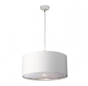 1 Light Round Ceiling Pendant White, Nickel, E27