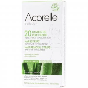 Acorelle Ready to Use Aloe Vera and Beeswax Underarms and Bikini Strips 20 Strips
