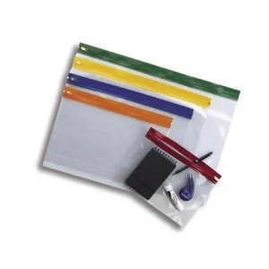 Snopake Zippa-Bag S A4 Zipped Folder Assorted Colours Pack of 25 Folders