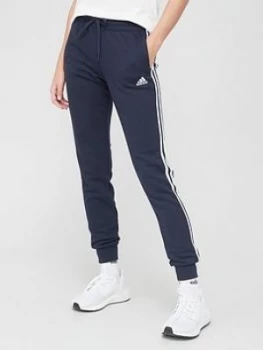 adidas 3 Stripe Cuffed Pant - Navy/White, Size S, Women