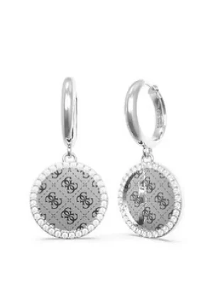 Guess Guess Round Harmony Ladies Drop Earrings, Silver, Women