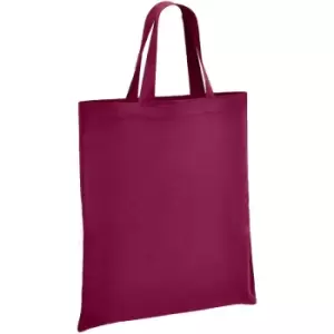 Brand Lab Cotton Short Handle Shopper Bag (One Size) (Burgundy)