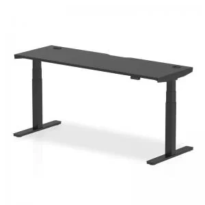 Air Black Series 1800 x 600mm Height Adjustable Desk Black Top with