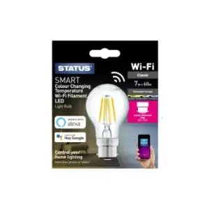Status Smart 7w Pearl CCT LED Filament GLS Bulb - BC