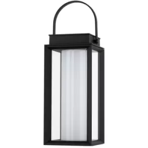 Edinburg Outdoor Portable Lamp Black Aluminium, Glass LED 2W 200Lm 3000K 3,7 Volt IP54 Solar / usb Wire / Switched - Merano