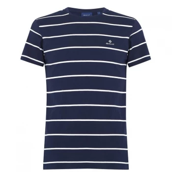 Gant Bret Stripe T Shirt - Navy 433