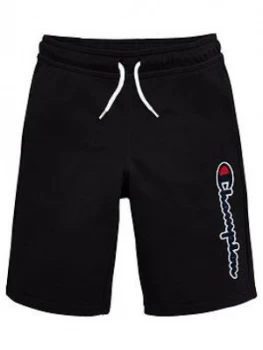 Champion Boys Logo Shorts - Black, Size L, 11-12 Years